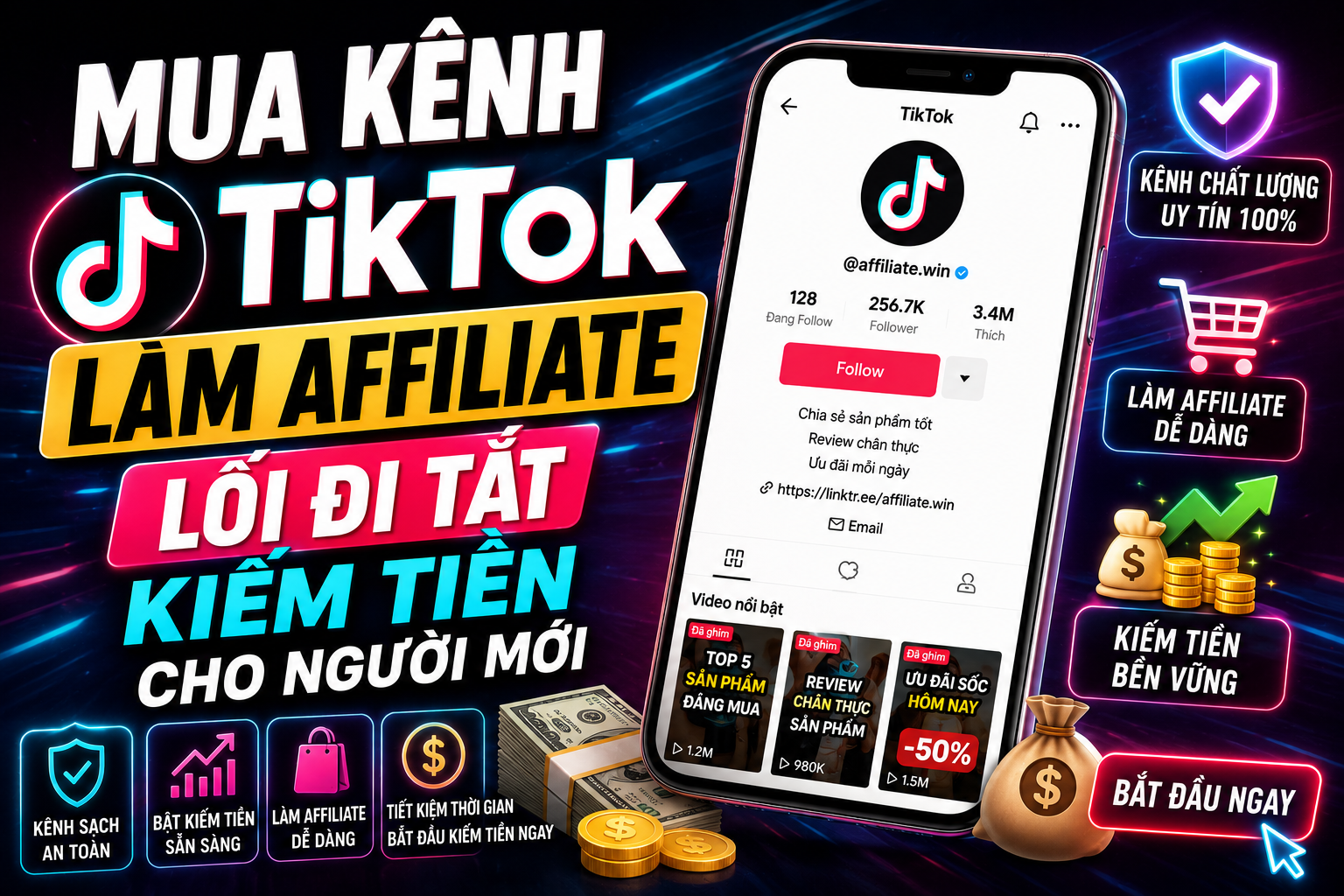 Mua Kênh TikTok Làm Affiliate: Lối Đi Tắt Kiếm Tiền Cho Người Mới
