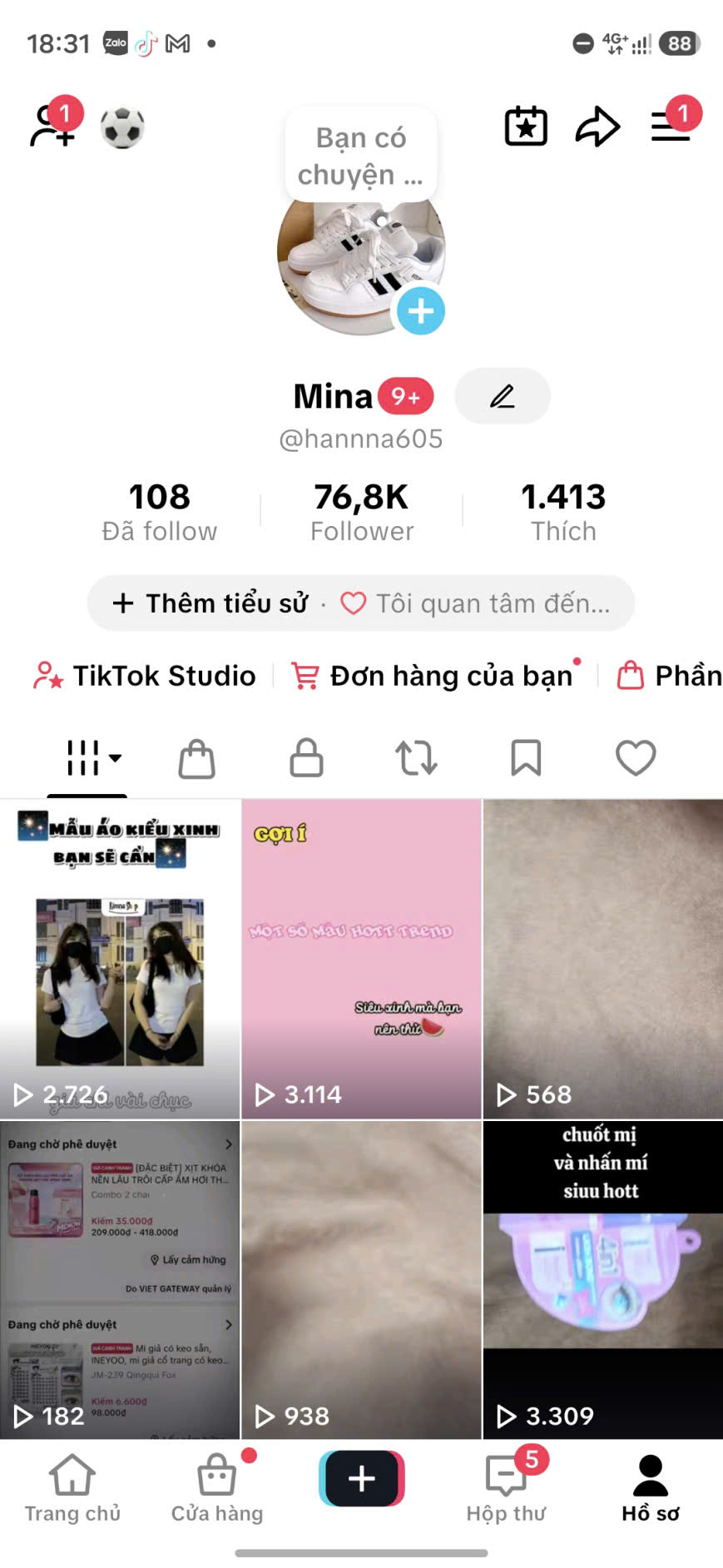 Mua kênh TikTok 76K Follow chủ đề Affiliate và TikTok Shop, sẵn sàng khai thác